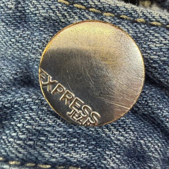 Express Women's Denim Jean Shorts Size 8 Cuffed Festival Cowgirl Beach Casual - Picture 8 of 8